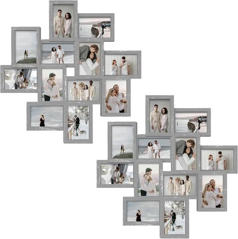 مجموعة من 12 إطار صورة من Jerry & Maggie مقاس 25 × 25 إطار صور عائلي، ديكور جدار إطار الصورة 4 × 6 صور 12 فتحة، إطارات صور جدارية لديكورات غرفة المعيشة، التجميع مطلوب، أبيض in Kuwait
