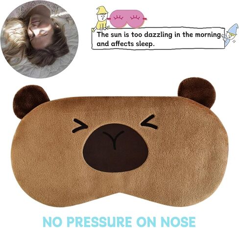 Ulbemoll Cute Panda Sleeping Mask, Soft Fluffy Plush Blindfold Funny Novelty Animal Sleep Mask Eye Cover Eyeshade for Kids Girls Boys Women Men Night Nap Travel Meditation in Kuwait