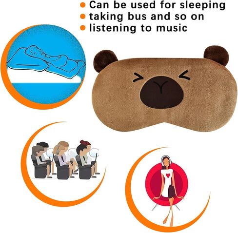 Ulbemoll Cute Panda Sleeping Mask, Soft Fluffy Plush Blindfold Funny Novelty Animal Sleep Mask Eye Cover Eyeshade for Kids Girls Boys Women Men Night Nap Travel Meditation in Kuwait