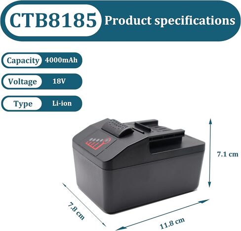 2X 4.0Ah Battery CTB8185 18V 4Ah 4000mAh Replace for Snap on CTB8185 CTB7185 CTB8187 CT8850 Power Tool Battery in Kuwait