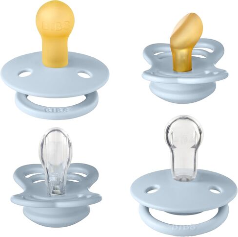 BIBS Pacifiers – Try-it Collection | Includes Colour, De Lux, Couture and Supreme Pacifiers | BPA-Free Natural Rubber & Silicone | Made in Denmark | Sage | 0 to 6 Months in Saudi Arabia