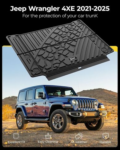 سجادات أرضية 3 وات متوافقة مع Jeep Gladiator 2020-2024، بطانة أرضية TPE مناسبة تمامًا للطقس Jeep Gladiator، مجموعة كاملة من بطانات السيارة للصف الأول والثاني مع شعار أحمر، أسود in Kuwait