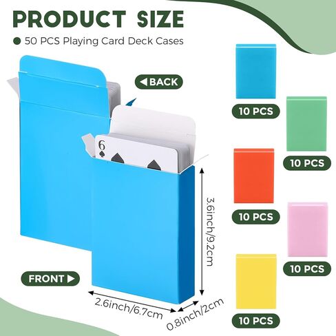 50 Pieces Playing Card Box Empty Playing Card Holder Case Card Holder Organize Storage Box Fits Baseball Trading Cards, Gaming Cards in Saudi Arabia