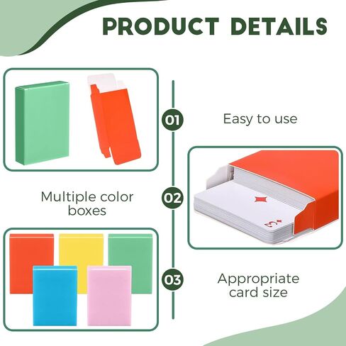 50 Pieces Playing Card Box Empty Playing Card Holder Case Card Holder Organize Storage Box Fits Baseball Trading Cards, Gaming Cards in Saudi Arabia