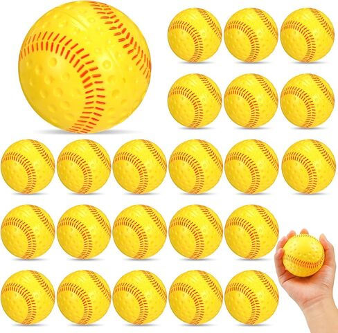 24 Pieces White Dimpled Baseballs with Red Seam 9 Inch Pitching Machine Baseballs Practice Baseballs for Hand Eye Coordination, Batting Hitting Training and Fielding Practice in Saudi Arabia