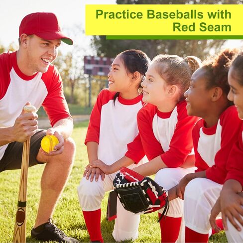 24 Pieces White Dimpled Baseballs with Red Seam 9 Inch Pitching Machine Baseballs Practice Baseballs for Hand Eye Coordination, Batting Hitting Training and Fielding Practice in Saudi Arabia
