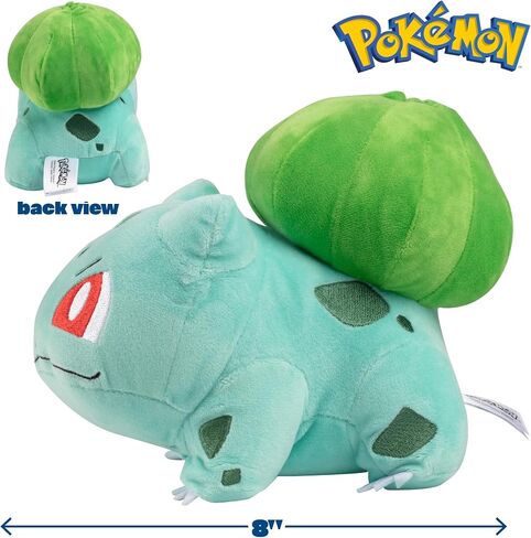 Pokémon Pikachu & Bulbasaur Plush Stuffed Animal Toys, 2-Pack - 8" - Officially Licensed in Saudi Arabia