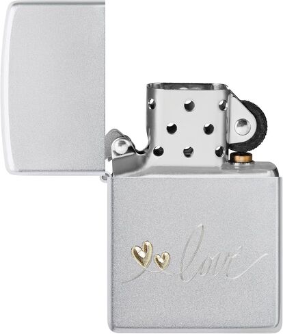 ولاعة للجيب من الكروم الساتان بتصميم Zippo Love in Saudi Arabia