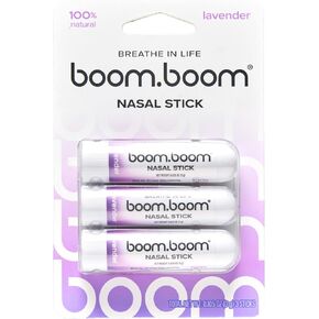 Boom Boom Nasal Stick (4 Pack) | Boosts Focus + Enhances Breathing | Provides Fresh Cooling Sensation | Aromatherapy Inhaler Made with Essential Oils + Menthol (Mint, Wintermint, Tropical, Lavender) in Saudi Arabia