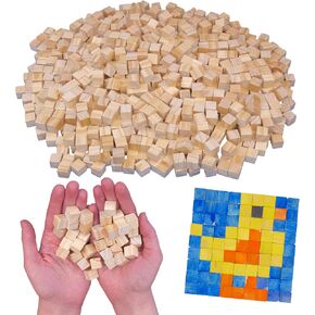 1/2" Wood Cubes with Holes - 100 Pack - Unfinished Solid Wood Beads for DIY Craft and Building Projects in Kuwait