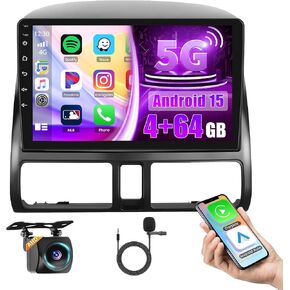 لراديو Honda CRV 2002-2006 Android 13 ستيريو السيارة مع Apple Carplay Android Auto، شاشة لمس 9 بوصة لراديو السيارة Honda CRV يدعم نظام تحديد المواقع والملاحة WiFi BT HiFi FM EQ 2GB+64GB in Saudi Arabia