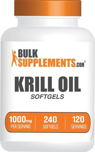 BULKSUPPLEMENTS.COM زيت الكريل 1000 مجم كبسولات هلامية - مكمل زيت الكريل، زيت الكريل القطبي الجنوبي، مكملات DHA - زيت الكريل أوميغا 3، 2 كبسولة هلامية من زيت الكريل لكل وجبة (1000 مجم)، 300 كبسولة هلامية in Kuwait