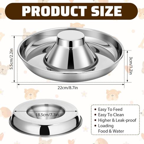 Zopeal 6 Pcs Puppy Feeding Bowls 11.8" Stainless Steel Puppy Weaning Feeder Bowl Dog Food Water Bowls for Litters, Small Medium Large Dogs, Pets in Saudi Arabia