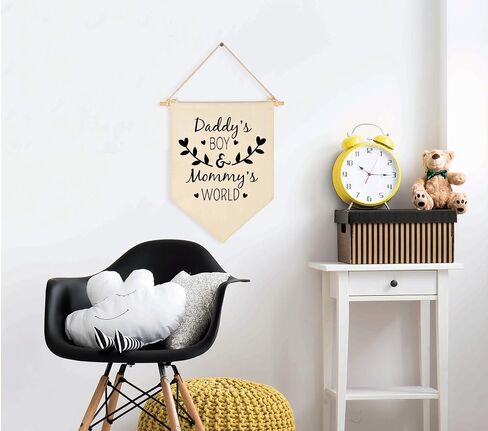 Let‘s Just Play -Canvas Hanging Flag Banner Wall Sign Decor Gift for Baby Kids Gril Boy Nursery Teen Room Front Door - Sun,Rainbow, Dark Clouds, Rains in Saudi Arabia
