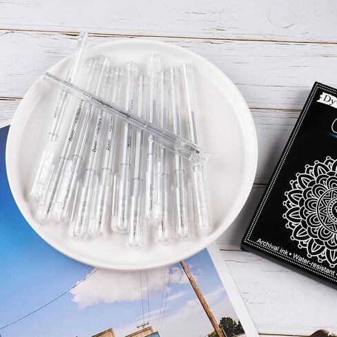 Dyvicl White Gold Silver Gel Pens, 0.8 mm Fine Point Pens Gel Ink Pens for Black Paper Drawing, Sketching, Illustration, Adult Coloring, Journaling, Set of 12 in Kuwait