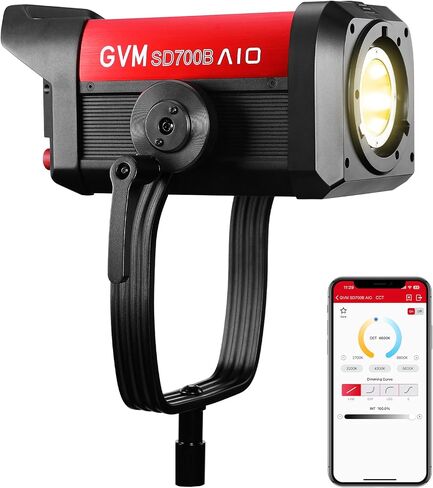 GVM Dual Head Video Light Constant 200W with Bowens, V-Mount, DMX, RGB, Bi-Color Continuous Lighting for Photography Filming Studio with 4 Color Modes, 24 Cob Led Lighting Effects, CRI97, 2700-7500K in Kuwait
