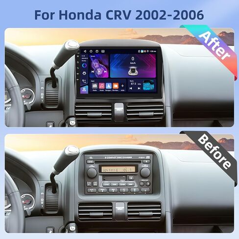 لراديو Honda CRV 2002-2006 Android 13 ستيريو السيارة مع Apple Carplay Android Auto، شاشة لمس 9 بوصة لراديو السيارة Honda CRV يدعم نظام تحديد المواقع والملاحة WiFi BT HiFi FM EQ 2GB+64GB in Saudi Arabia