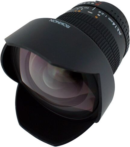عدسات Rokinon Fe14M-Mft 14mm F2.8 عريضة للغاية للتثبيت بأربعة ثالث وعدسة ثابتة لكاميرا Olympus/Panasonic Micro 4/3 ، أسود in Saudi Arabia