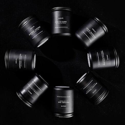 شمعة اللافندر، شموع معطرة للمنزل، شموع معطرة، شمعة الصويا، 7 أونصة 50 ساعة شموع برطمان كهرمان للعلاج العطري تدوم طويلاً هدية عيد ميلاد للنساء in Kuwait