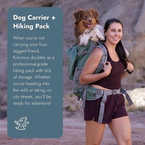 K9 Sport Sack | Kolossus Dog Carrier Backpack for Small and Medium Pets | Front Facing Adjustable Dog Backpack Carrier | Fully Ventilated | Veterinarian Approved (XX-Large, Kolossus - Green) in Kuwait