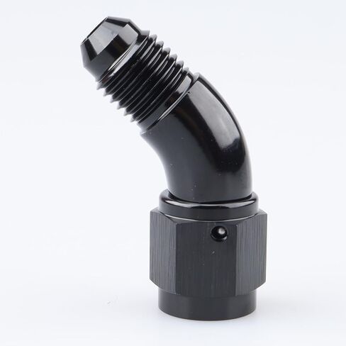 45 Degree -4 AN Male to Female Swivel Union Full Flow Elbow Fitting Adapter Aluminum Black in Kuwait