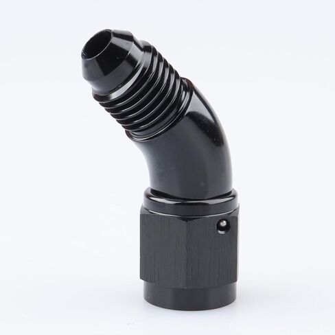 45 Degree -4 AN Male to Female Swivel Union Full Flow Elbow Fitting Adapter Aluminum Black in Kuwait