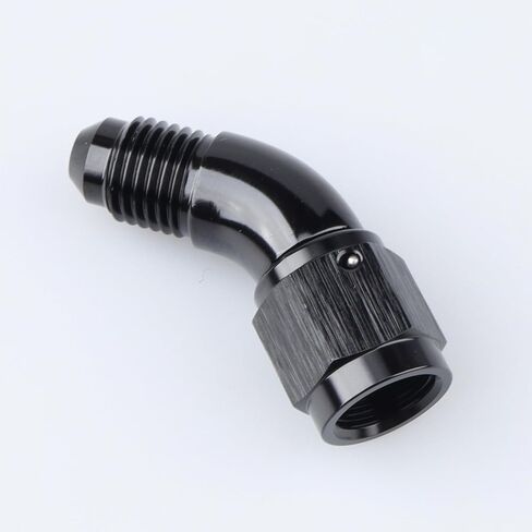 45 Degree -4 AN Male to Female Swivel Union Full Flow Elbow Fitting Adapter Aluminum Black in Kuwait