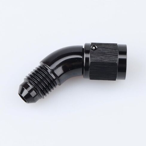 45 Degree -4 AN Male to Female Swivel Union Full Flow Elbow Fitting Adapter Aluminum Black in Kuwait