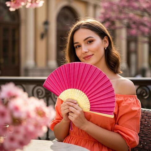 Fabric Handheld Folding Hand Fan with a Tassel Grade A Bamboo Ribs for Women Girls Summer Party Event Favor Birthday Wedding Souvenir Gift (Moss/Olive Green) in Saudi Arabia