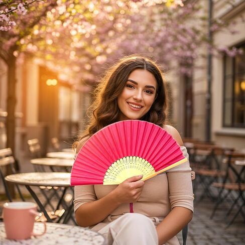 Fabric Handheld Folding Hand Fan with a Tassel Grade A Bamboo Ribs for Women Girls Summer Party Event Favor Birthday Wedding Souvenir Gift (Moss/Olive Green) in Saudi Arabia