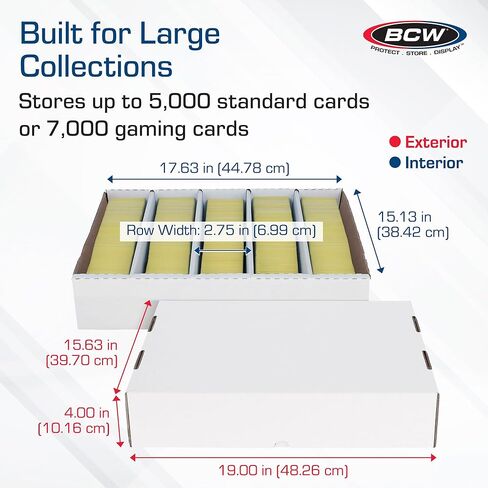 BCW 5000 Count Card Storage Box with Full Lid - 5 Pack in Saudi Arabia