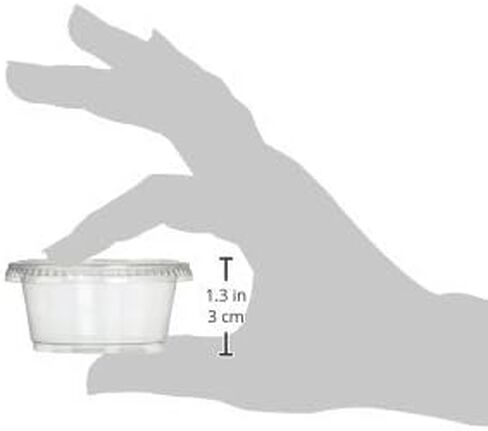 Plastic Disposable Portion Cups - The Souffle Cup (1 Ounce, Package of 100 Cups With Lids) in Saudi Arabia