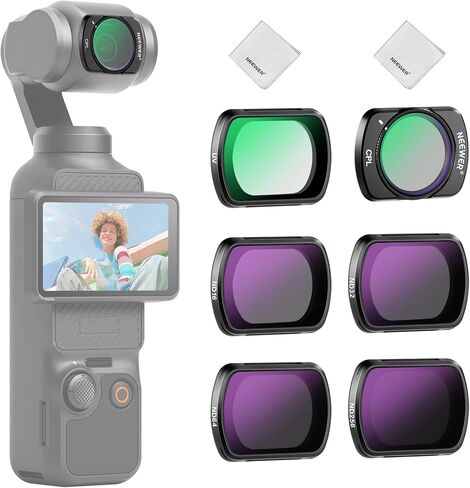 مجموعة مرشحات الأشعة فوق البنفسجية المغناطيسية ND CPL من NEEWER متوافقة مع DJI OSMO Pocket 3، 6 عبوات من الأشعة فوق البنفسجية CPL ND16 ND32 ND64 ND256 CPL مرشحات مستقطبة وكثافة محايدة، زجاج بصري عالي الدقة متعدد الطبقات / إطار من الألومنيوم in Kuwait