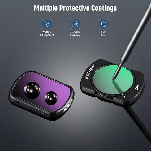 مجموعة مرشحات الأشعة فوق البنفسجية المغناطيسية ND CPL من NEEWER متوافقة مع DJI OSMO Pocket 3، 6 عبوات من الأشعة فوق البنفسجية CPL ND16 ND32 ND64 ND256 CPL مرشحات مستقطبة وكثافة محايدة، زجاج بصري عالي الدقة متعدد الطبقات / إطار من الألومنيوم in Kuwait