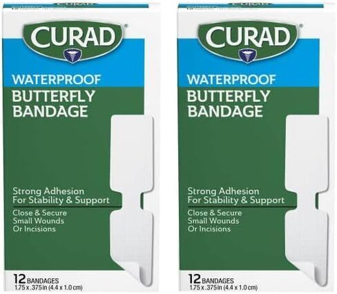 Curad Bandage, Butterfly, Wp, 1 3/4" x 3/8", 1 box of 12 Bandages in Kuwait