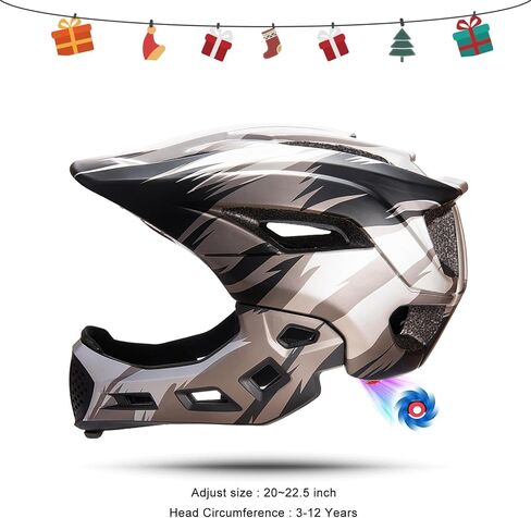 Kids Full Face Helmets, Kids Bike Helmet MTB Mountain BMX Multi-Sport Detachable Helmet from Toddler to Youth, CPSC Certificated in Kuwait