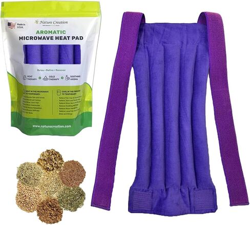 Nature Creation Reusable Microwave Heat Pad - Microwave Heating Pad for Back Pain and Sore Muscle, Hot Pack, for Spine Heat Pack Warming Pad, Microwavable Heating Pads - Blue Flowers 1 Pack in Kuwait