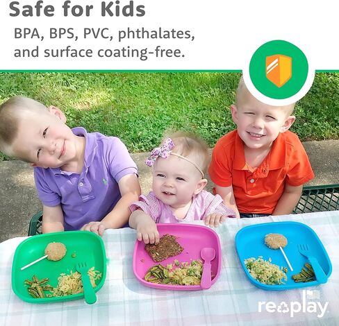 Re-Play Made in USA Recycled Products, Set of 4 (9" Heavy Duty Dining Plate, Red) Great for Outdoor, Camping, Party, Tailgating or Everyday Dining in Saudi Arabia