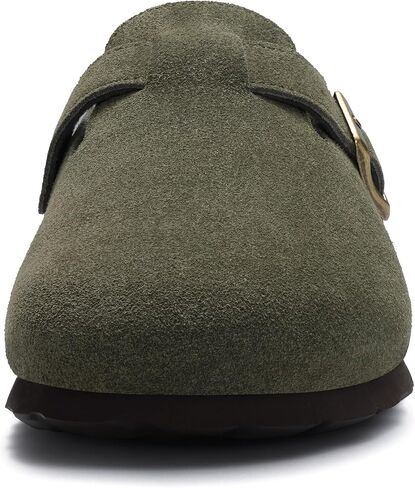 KIDMI Women's Suede Clogs Leather Mules Cork Footbed Sandals Potato Shoes with Arch Support in Kuwait