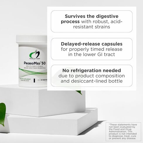 Designs for Health ProbioMed 100 Probiotics for Digestive Health - 10 Strains with Lactobacillus acidophilus Probiotic + Lactobacillus rhamnosus - Gut Health + Immune Support Supplement (30 Caps) in Saudi Arabia