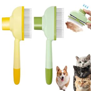 Flea Combs for Cats and Dogs with Release Button,Dog Brush for Deshedding, Fine Tooth Cat Flea Comb Pet Flea Combs for Long and Short Hair 2 Pack in Saudi Arabia