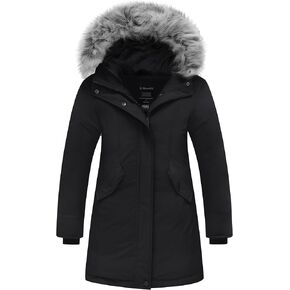 Wantdo Girl's Winter Coat Warm Windproof Insulated Hiking Warm Long Sleeve Puffer Outdoor Running Fall Jacket with Hood in Kuwait
