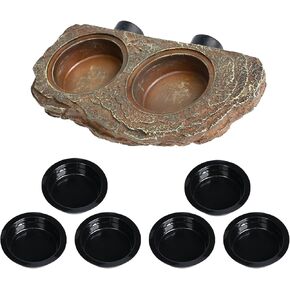 Oiibo Magnetic Reptile Reserger الحافة ، حافة التغذية Crested Gecko مع كؤوس الطعام 6pcs زواحف الطعام ملحقات دبابة صحن المياه لسلاح Dragon Chameleon Snake in Kuwait