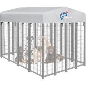 Siruiton 8x4ft في الهواء الطلق الكلب بديل بديل ، نسيج 600D Oxford الثقيلة مع Sun/Rain Dog Play Top Cover Sun Shade. (يغطي فقط) in Kuwait