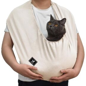 Cat Sling Carrier - حبال الحيوانات الأليفة المريحة الداخلية للقطط ، القطط والكلاب الصغيرة ، حقيبة احتضان خالية من اليدين الخالية in Kuwait