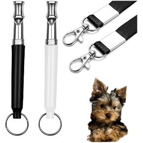 صافرة الكلب لوقف نباح الجيران الكلب ， صافرة تدريب الكلاب المحترفة ، 2 أجهزة كمبيوتر قابلة للتعديل صافرة الصامتة مع الحبل ، بالأبيض والأسود in Kuwait