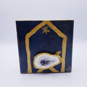 Oyster Shell Nativity on Canvas - Christmas in Saudi Arabia