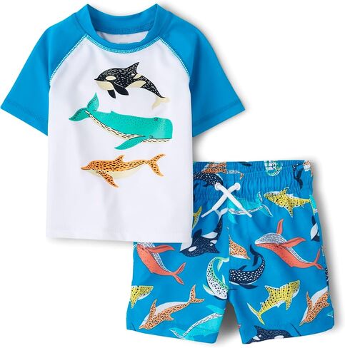 The Children's Place Baby-Boys and Toddler Short Sleeve Rashguard and Bottoms in Kuwait