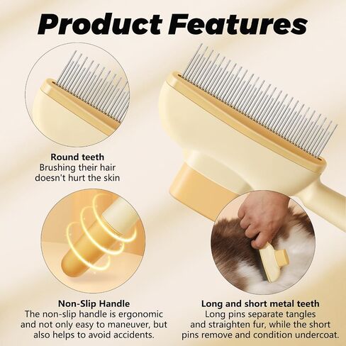 أمشاط البراغيث للقطط والكلاب مع زر الإصدار ، وفرشاة الكلاب ل deshedding ، والأسنان الجميلة Cat براغيث مشط براغي in Saudi Arabia