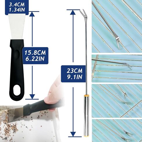 ترقية مجموعة نظافة القفص 6pcs ، فرشاة قفص من الفولاذ المقاوم للصدأ 2-في 1 ، مزيل أنبوب الطيور ، أداة مكشطة مع مقبض طويل ، إكسسوارات تنظيف البيت الصغيرة ، ميني دباني ومجموعة المكنسة (6pcs) in Kuwait